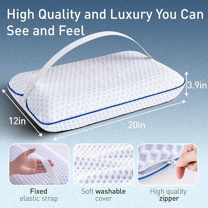 fulocean Cooling Travel & Camping Memory Foam Pillow - Image 6