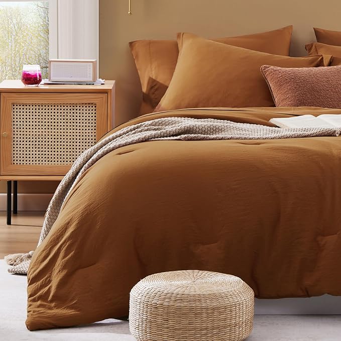 WRENSONGE Super King Plus Comforter Set- 7 Pieces Terracotta Bed in a Bag Super - Image 6