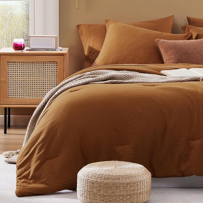 WRENSONGE Super King Comforter Set- 7 Pieces Terracotta Bed in a Bag Super King - Image 2