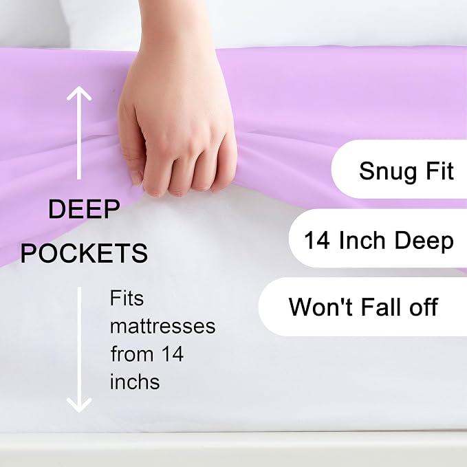 Hotella 100% Microfiber Twin Size Fitted Sheet Only, Ultra Soft Hotel Quality - Image 2