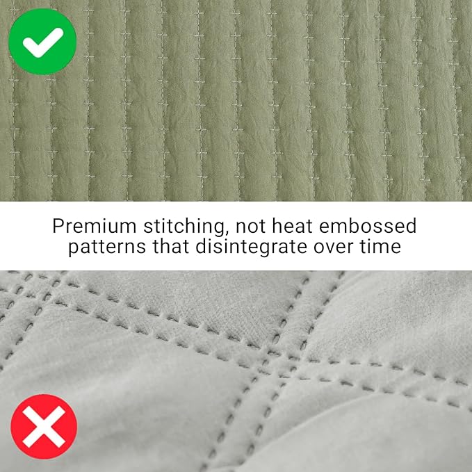 WRENSONGE Olive Green California/Oversized King Size Quilt Bedding Set - Image 3