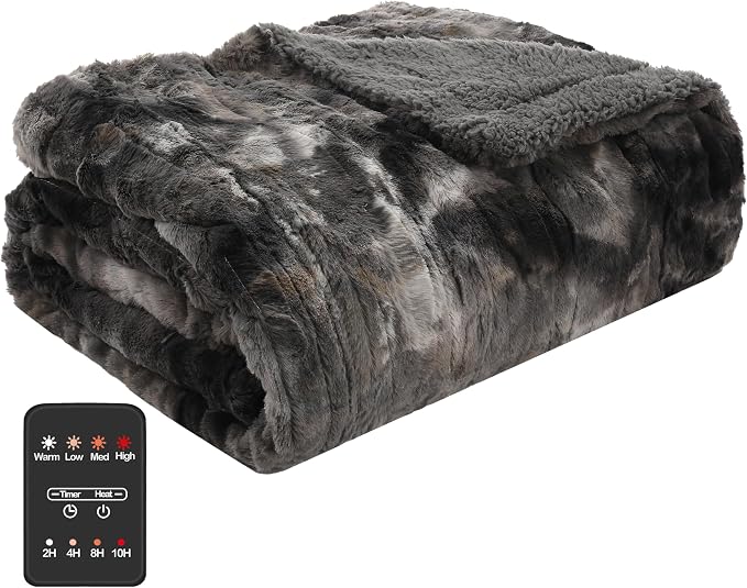 Soypipo Electric Heated Throw Blanket 50"x60", Faux Fur Plush - Image 7