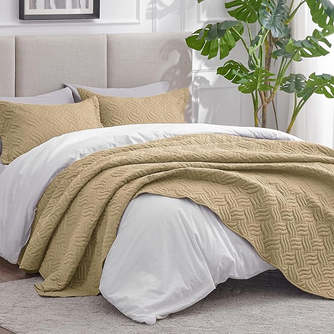 Love's cabin Quilts for Full Bed Camel Bedspreads Bedding Set - Image 2