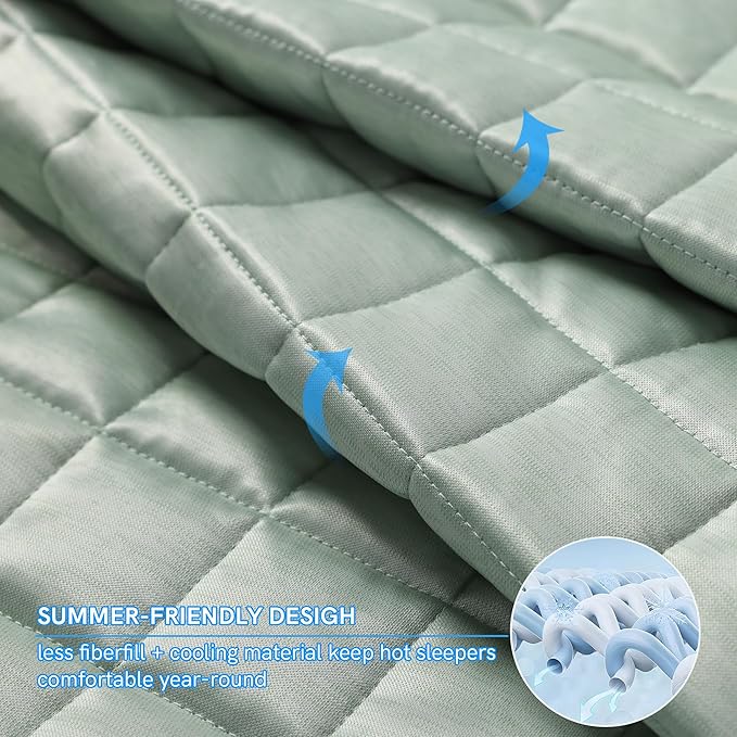 YnM Cooling Weighted Blanket for Adults, 30lbs Heavy Bed Throw Comforter - Image 3