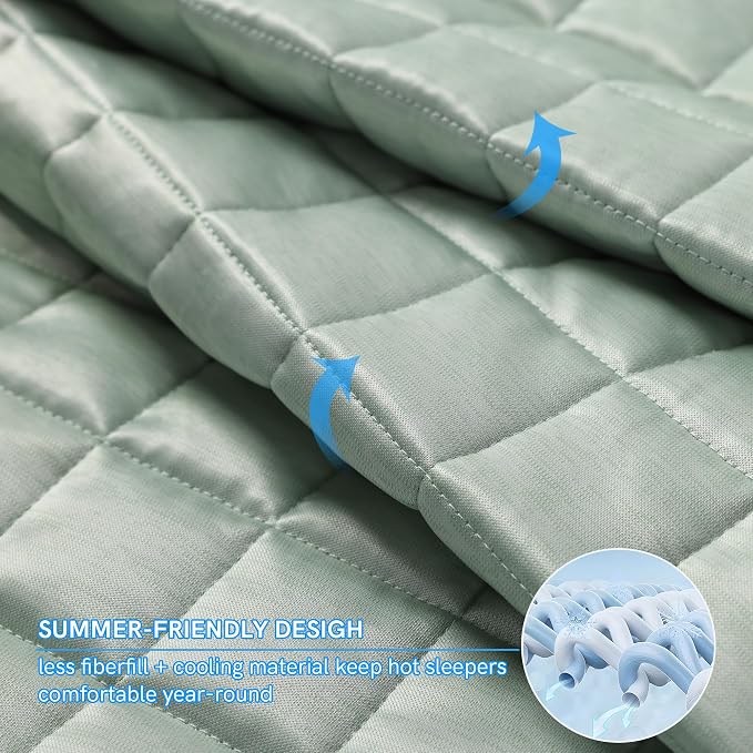 YnM Cooling Weighted Blanket for Adults, 25lbs Heavy Bed Throw Comforter - Image 3