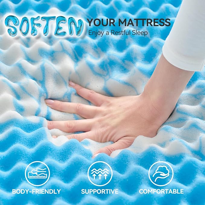 SINWEEK 2 Inch Egg Crate Memory Foam Mattress Topper Twin Size, Soft Mattress - Image 5