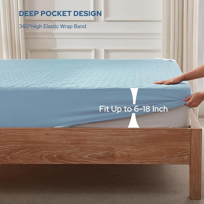 BEDLORE Waterproof Mattress Protector, Cal King Size Mattress Pad - Image 4