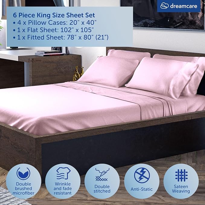 DREAMCARE King Size Sheets Set - Image 6