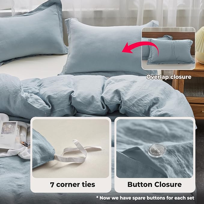 Simple&Opulence 100% Washed Linen Duvet Cover - Image 4