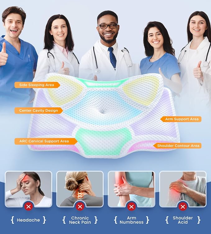 Osteo Cervical Pillow for Neck Pain Relief, Hollow Design Odorless Memory Foam - Image 3