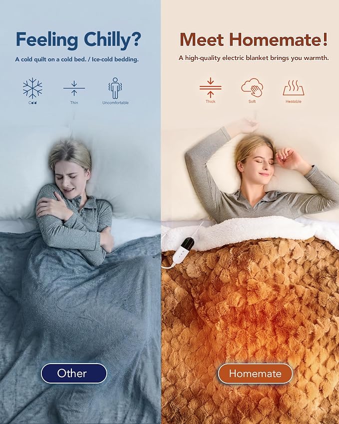 Homemate Heated Blanket Electric Throw - Image 4