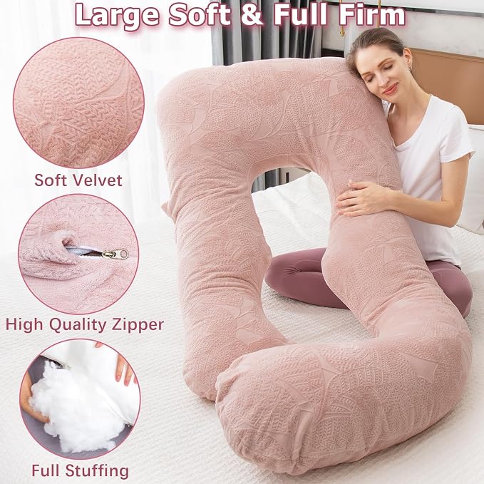 MOON PINE Pregnancy Pillow, U Shaped Full Body Pillow - Image 2