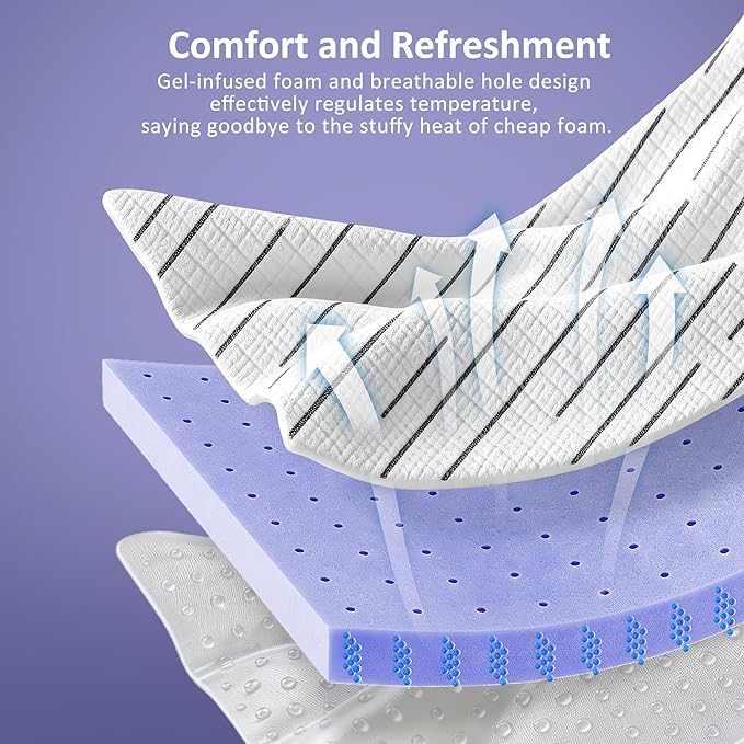 3 Inch Gel Memory Foam Mattress Topper Full Size - Image 3