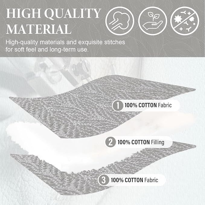 SahSahCasa Quilt Set King Size, 100% Cotton Quilt Bedding Set Bedspread - Image 5