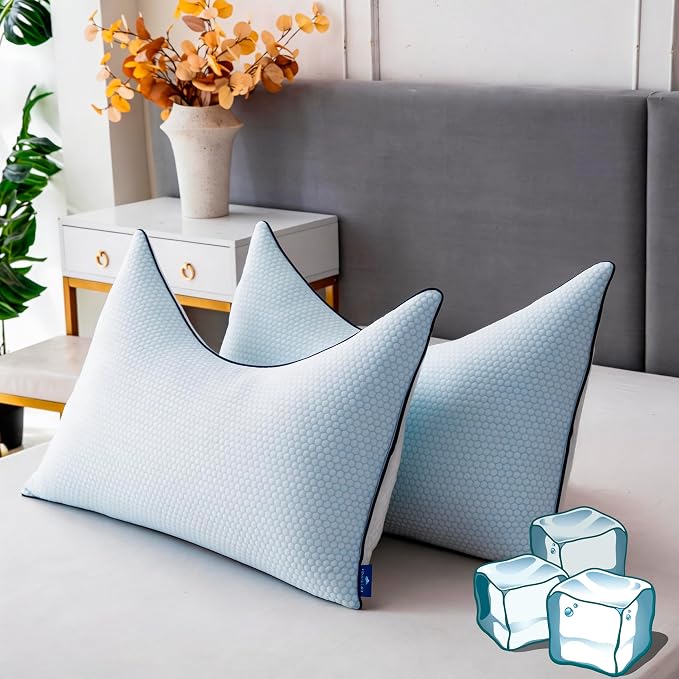 Cooling Pillow Queen Size Set of 2, Shredded Memory Foam Adjustable Loft by Unknown