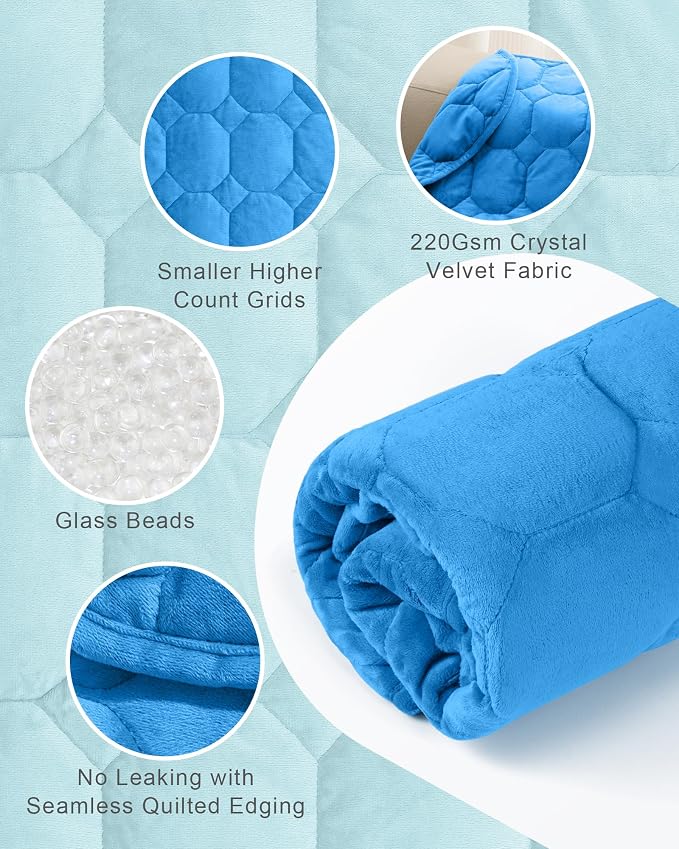 Cottonblue Weighted Lap Blanket 7lbs, Cozy Luxury Crystal Velvet Weighted - Image 4