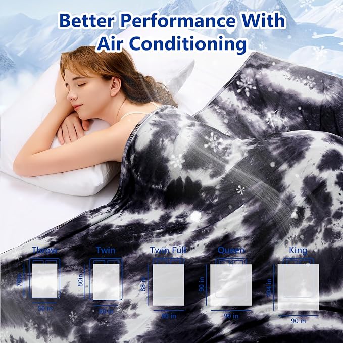 Topcee Cooling Blanket for Night Sweats Decorative Tie Dye, Absorbs Heat to - Image 7