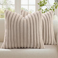 decorUhome Cozy Faux Fur Throw Pillow Covers 16x16 Set of 2 Decorative Soft by decorUhome