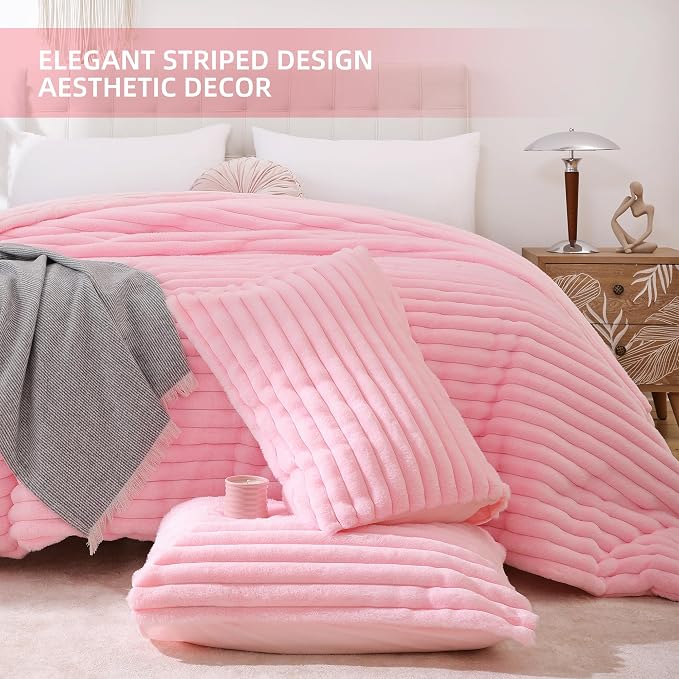 Smoofy Fluffy King Size Comforter Set 3 Pieces - Image 3