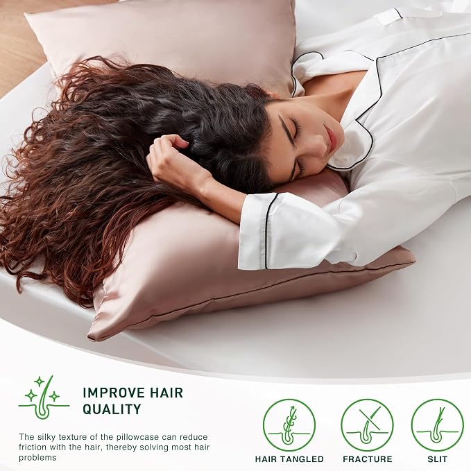 Love's cabin Satin Pillowcase Set of 2 Queen Size 20x30, Cooling Pillow Covers - Image 3