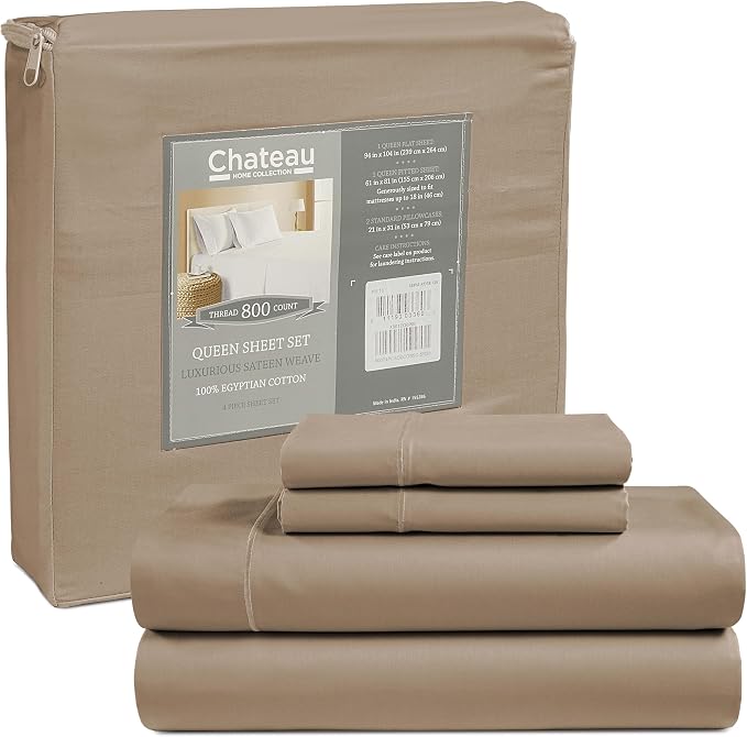 Deep Pocket Queen Sheets set, 100% Cotton Sheets Queen Size set, 800 Thread - Image 8