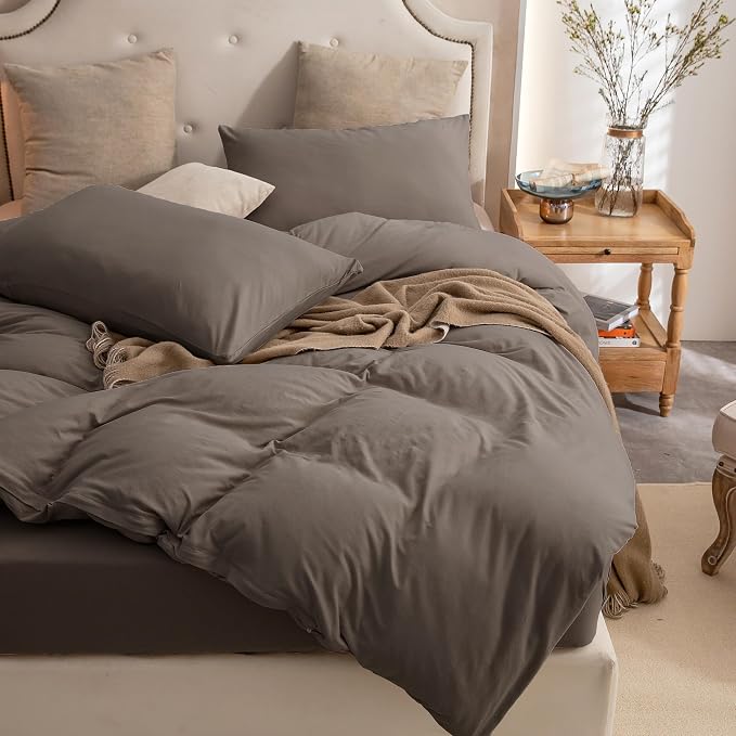 PURE ERA Jersey Knit Duvet Cover Set 100% T-Shirt Cotton Super Soft Comfy 2pc - Image 3