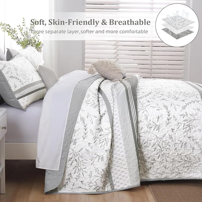 DJY Striped Quilt Set Queen Size - Image 4