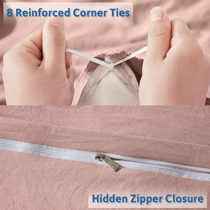 Nestl Blush Pink California King Duvet Cover Sets - Image 4