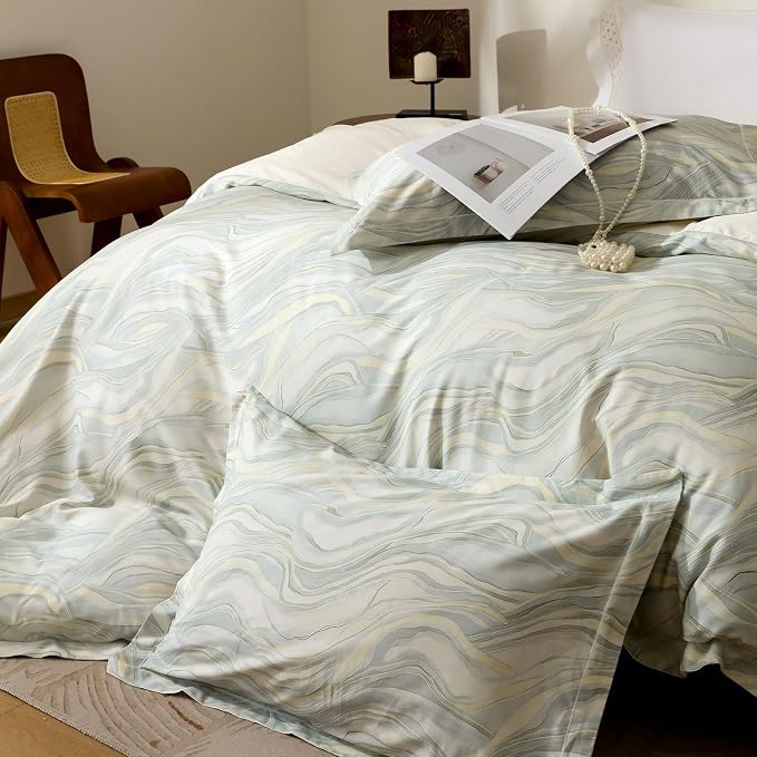 OAITE Duvet Cover Set Twin Size Floral Pattern Ultra Soft 100% Cotton Duvet - Image 4