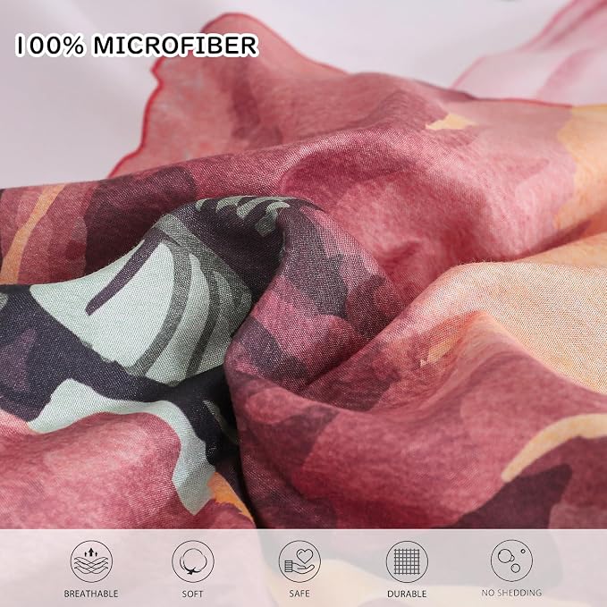 Yogeneg King Size Comforter Set 7 Piece Bed in a Bag, Elegant Floral Botanical - Image 5