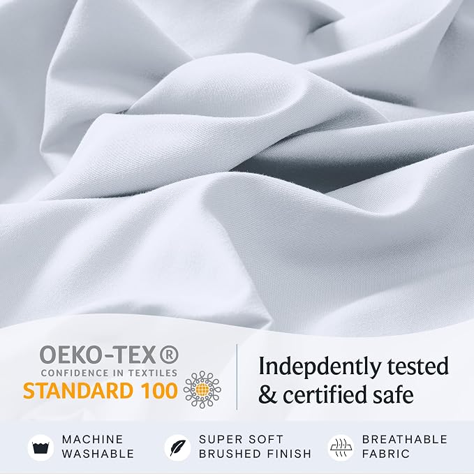 LuxClub 4 PC Sheet Set Bed Sheets Deep Pockets 16" Eco Friendly Wrinkle Free - Image 5