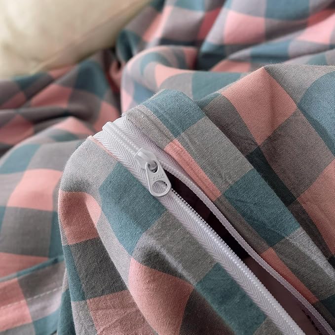 mixinni Plaid Duvet Cover Set Twin Purple - Image 8