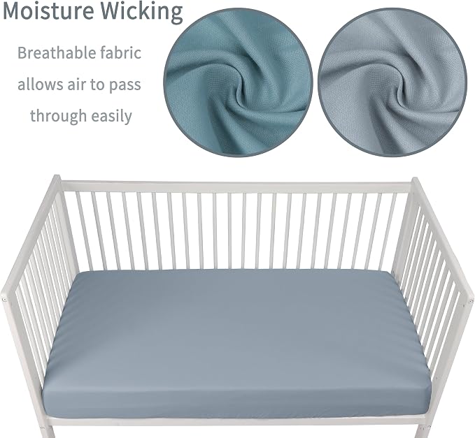 GUNTAIL Baby Crib Sheets for Boys Girls, 2 Pack Fitted Crib Sheet for Standard - Image 2