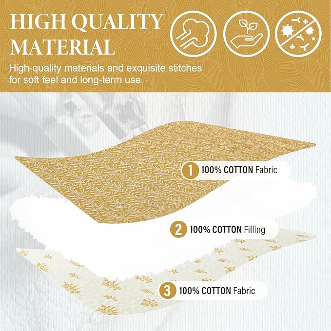 SahSahCasa Quilt Set Queen Size, 100% Cotton Quilt Bedding Set Bedspread - Image 5