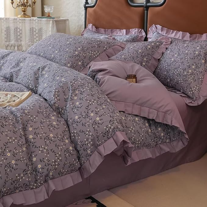 MKXI 100% Cotton Floral Duvet Cover Set - Image 2