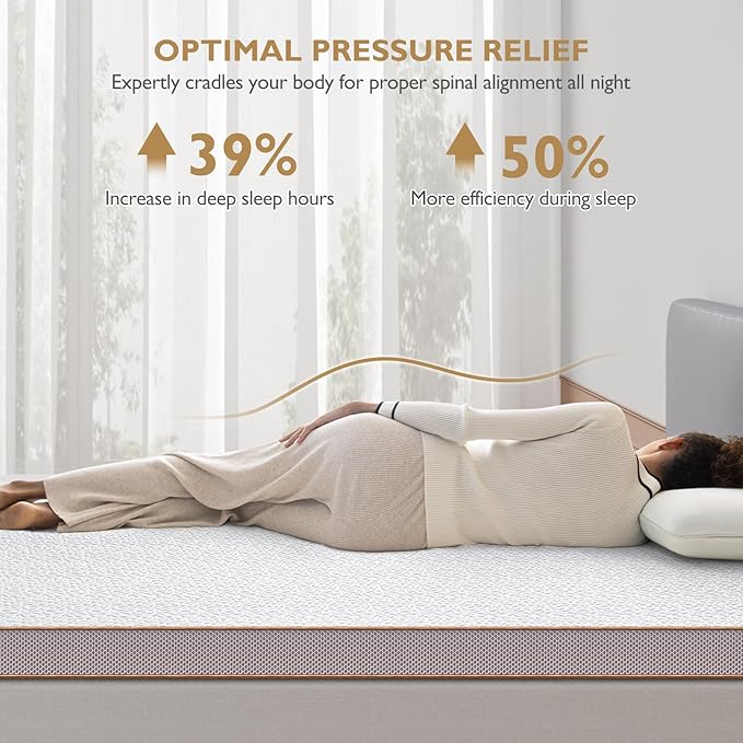 BedStory 4 Inch Memory Foam Mattress Topper King Size - Image 2