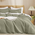 PHF Waffle Duvet Cover Set Queen Size, No Snagging Ultra Soft Luxury Textured by PHF