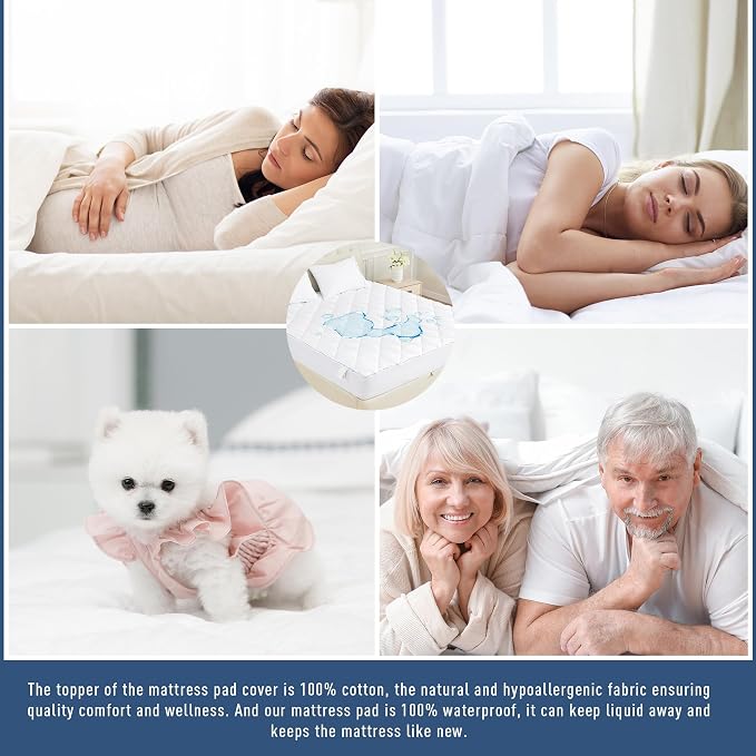 Sunflower Quilted King Mattress Protector, Mattress Pad King, Cotton Mattress - Image 6