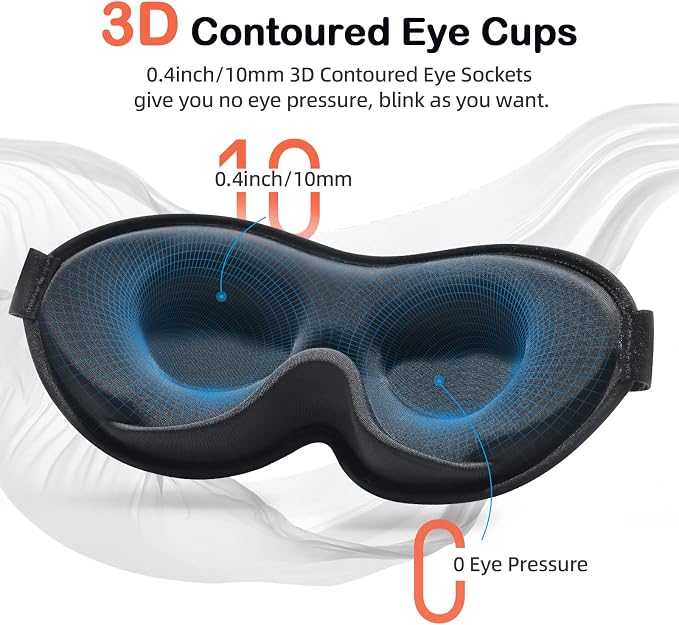 INNELO Sleep Mask for Side Sleeper, Eye Mask Sleeping Women Men, 100% Light - Image 4