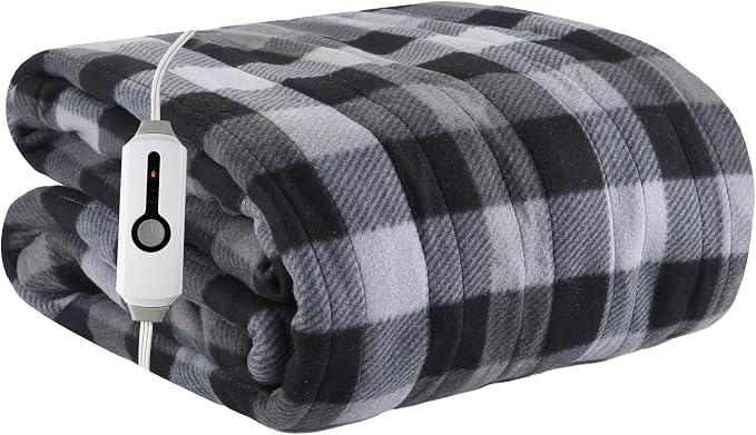 Electric Heated Blanket Full Size 72"x84", 4 Adjustable Heat Settings & 10-Hour by Soypipo
