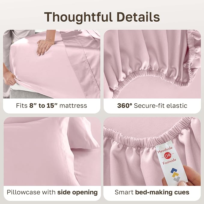 California Design Den Twin Bed Sheets Cotton, 100% Cotton Sheet Set - Image 5
