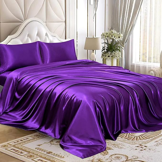 Homiest Purple Satin Flat Sheet - Image 4