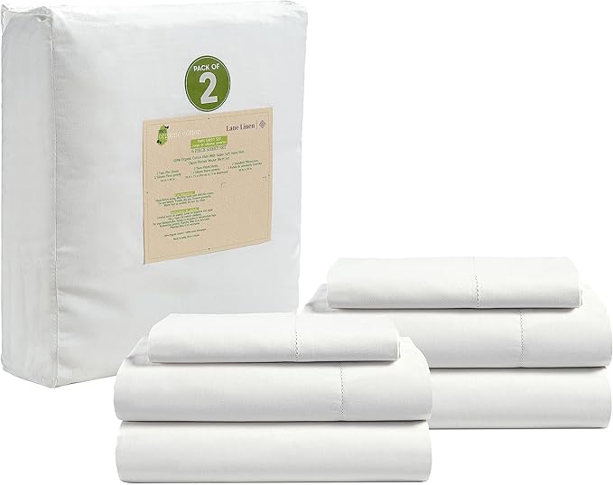 LANE LINEN 100% Organic Cotton Twin Sheets Set, Breathable Cotton Sheets Twin by LaneLinen