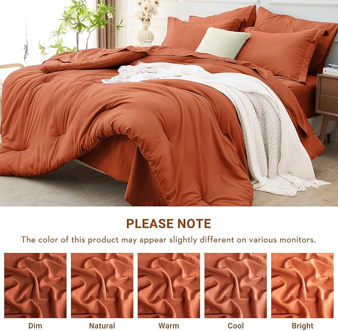MUXHOMO 7 Pieces California King Comforter Set, Soft Bed in a Bag Cal King Size - Image 5