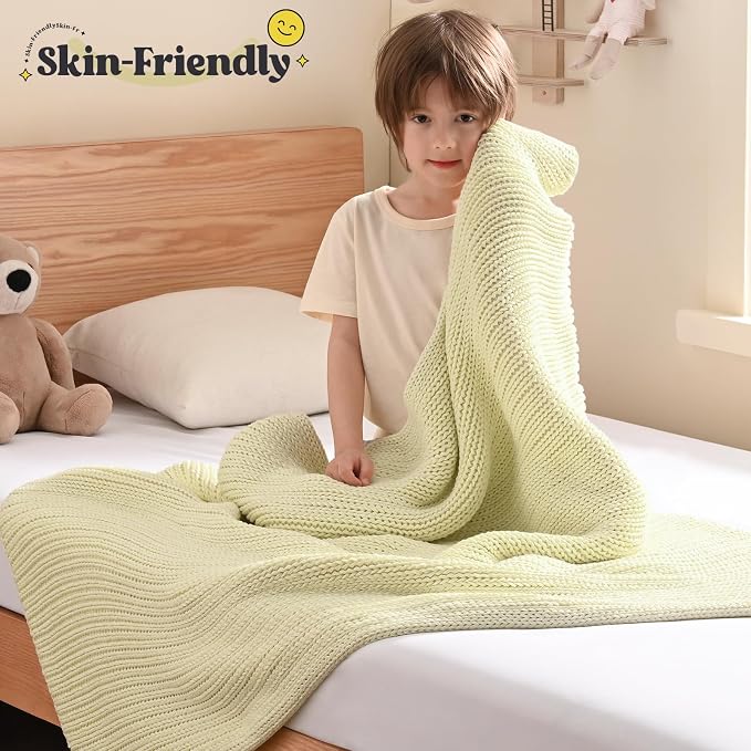 Guohaoi Knitted Weighted Blanket Kids No Beads Cooling Heavy Blanket, Home - Image 2