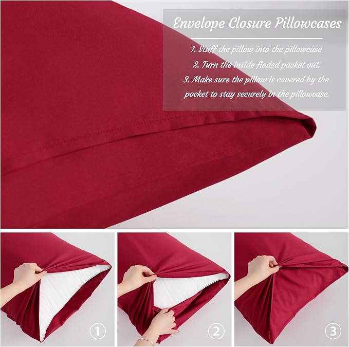 NTBAY Queen Pillow Cases Set of 2, 2 Pack Brushed Microfiber 20x30 Pillow Cases - Image 4
