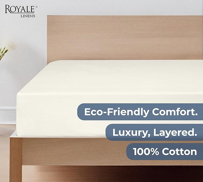 Royale Linens 100% Organic Cotton Fitted Sheet - Image 6