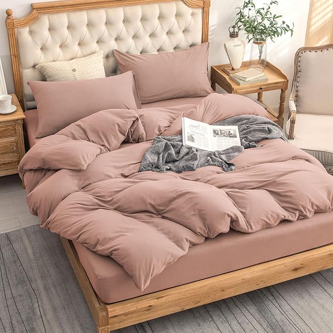 PURE ERA Jersey Knit Duvet Cover Set 100% T-Shirt Cotton Super Soft Comfy 3pc - Image 3