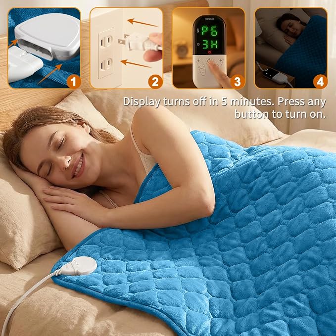 King Size Electric Heating Pad for Back Pain 32"x24" Extra Large Heating Pad - Image 4