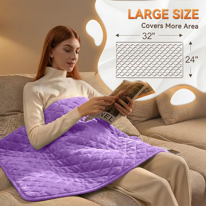 King Size Heating Pad for Back Pain 32"x24" Extra Large Electric Heating Pad - Image 2